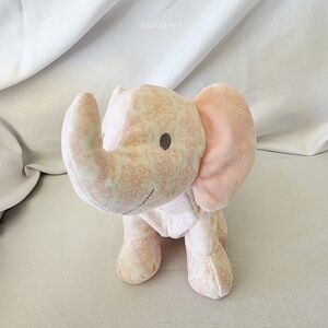 Little Me Pink Elephant Plush Rattle Stuffed Toy Damask Floral 10 Inch 2019